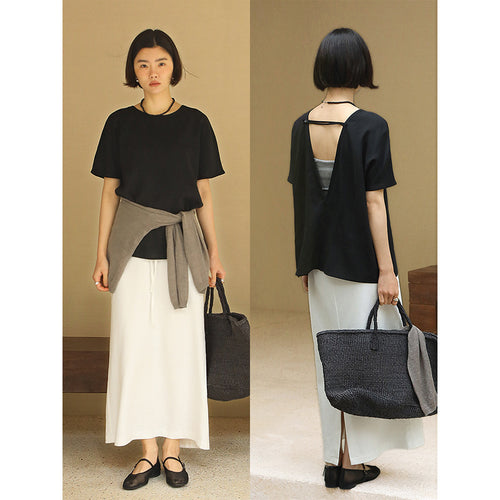 Dame elegant kortærmet top med feminint V-halsudskæring og høj kvalitet chiffon detalje Stilla
