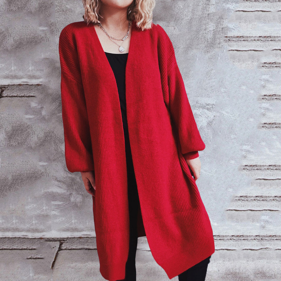 Kvinders oversized cardigan med dyb V-hals og løs pasform Stilla