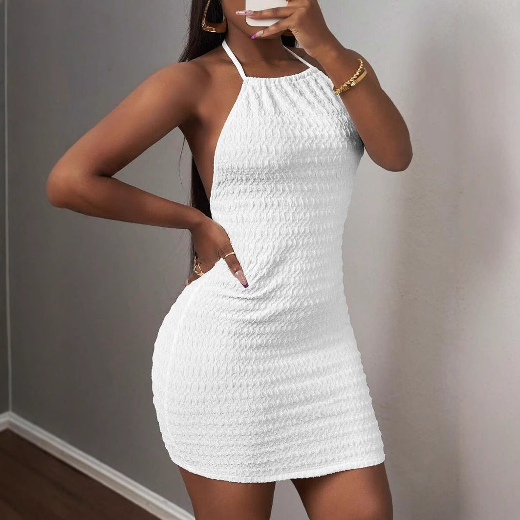 Dame Halterneck Bodycon Mini Kjole Stilla