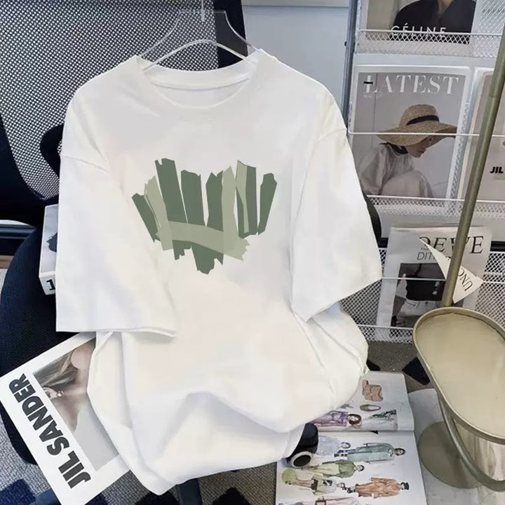 Dame T-shirt med kreativt strukturel-design Stilla