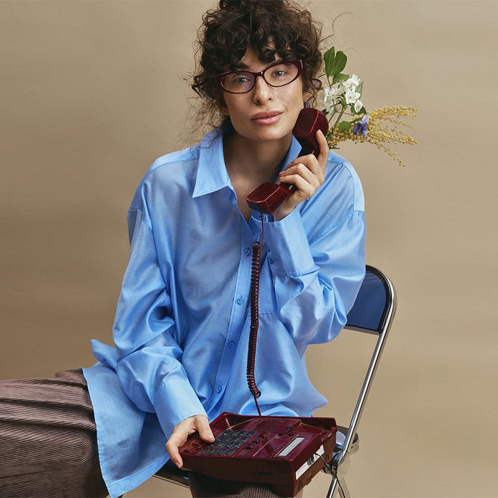 Dame Oversized Skjorte med klassisk Krave og moderne Snit Stilla