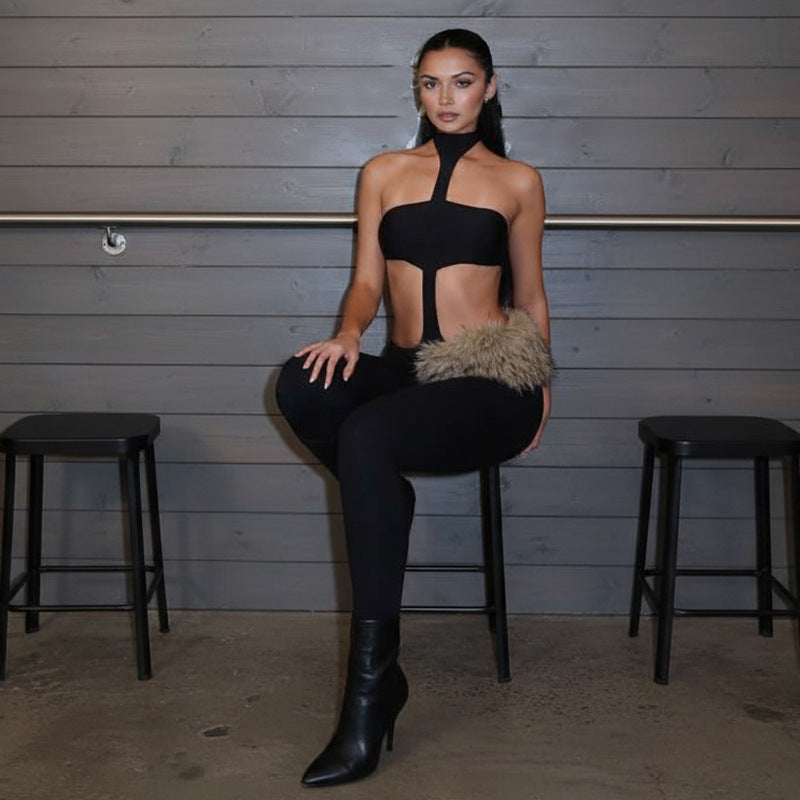 Dame Mode Cut-Out Bodysuit Skovae