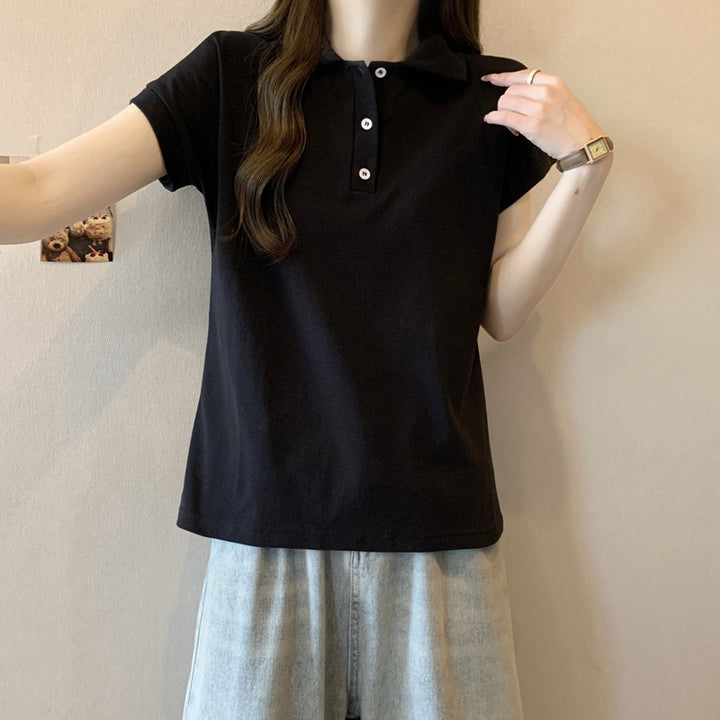Dame Casual Polo-Shirt med knapdetalje Stilla