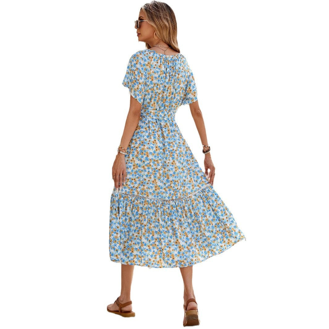 Dame Bohemian Floral Maxi Kjole Stilla