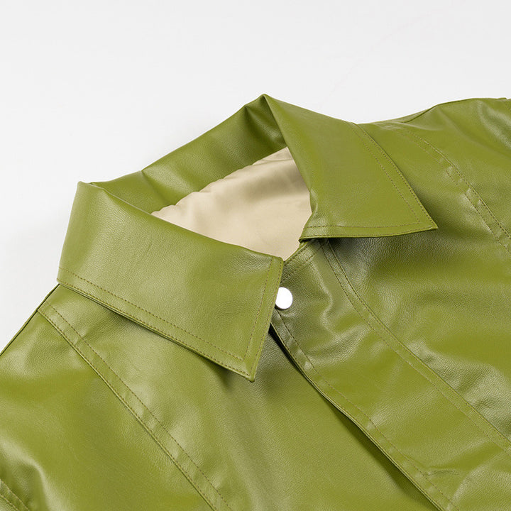 Damer Casual Faux Læderjakke med Praktiske Lommer og Moderne Design Stilla