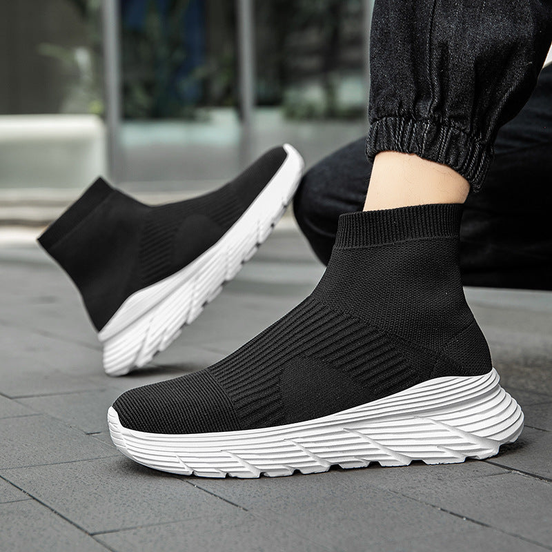 Dame nan sømløs strik-fritids sneakers med sokkekrave og stødabsorberende profil sål Skovae