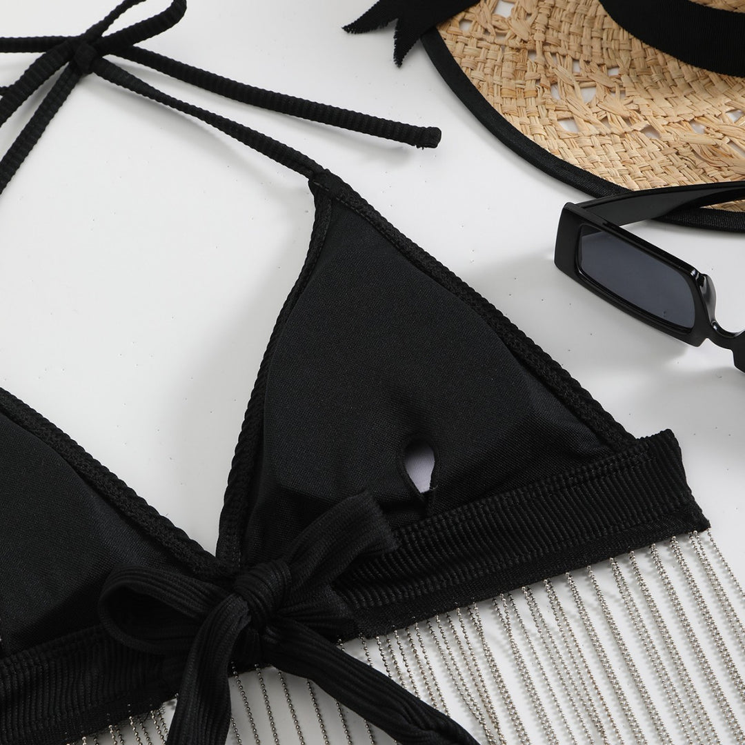 Dame Triangel-Bikini med festligt fransen-design Skovae