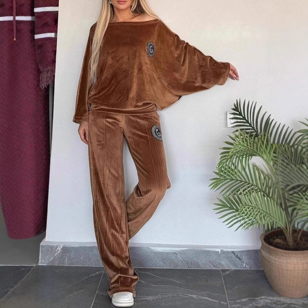 Kvinders afslappede velour loungewear sæt med blød skæring Stilla
