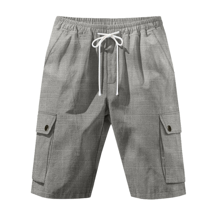 Herrer nan utilitariske cargo-shorts med elastisk talje, snoretræk og påsyede klaplommer Skovae