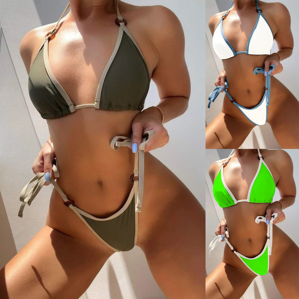 Dame Triangel-Bikini med justerbare bånd og elegante accenter Skovae