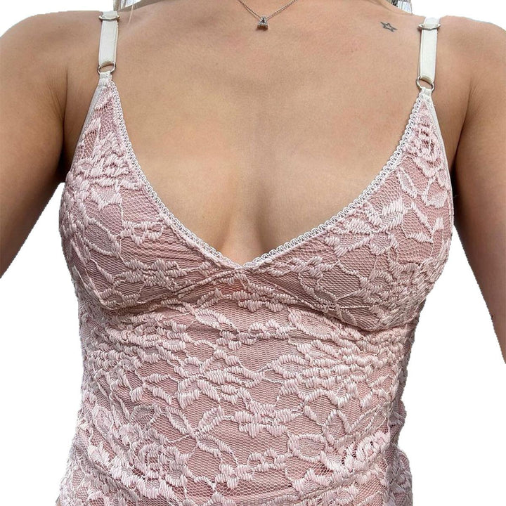 Dame blonde Cami-top med justerbare stropper og V-hals Stilla