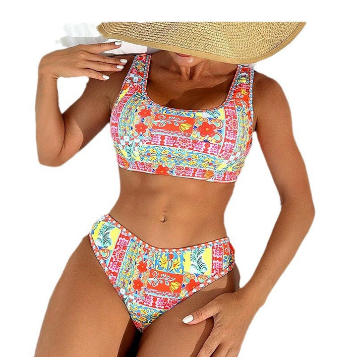 Dame Bikini-sæt med højskåret trusse og polstret top Stilla