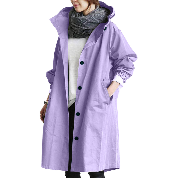 Stilla | Dame Oversized Hætte-Trenchcoat