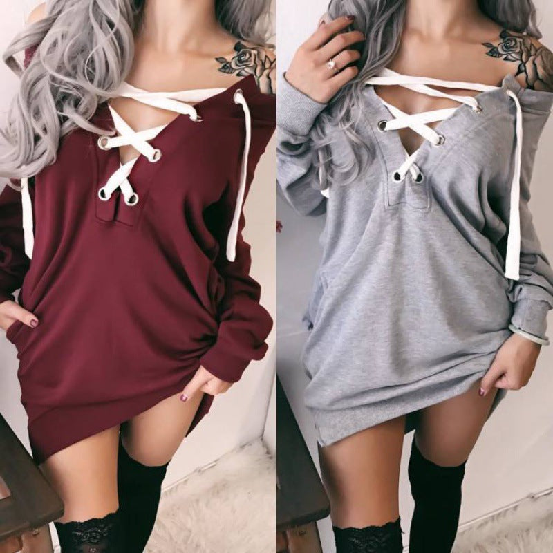 Kvinders Oversized Hoodie med Legende Snøredesign Stilla