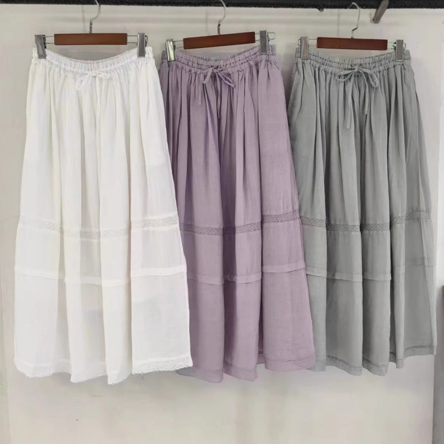 Femme Gestufte Maxi-Nederdel med funktionel snor Stilla