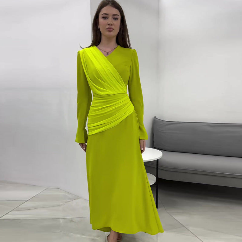 Dame elegant omslagsskjorte med asymmetrisk flæser og figursyet silhuet Stilla