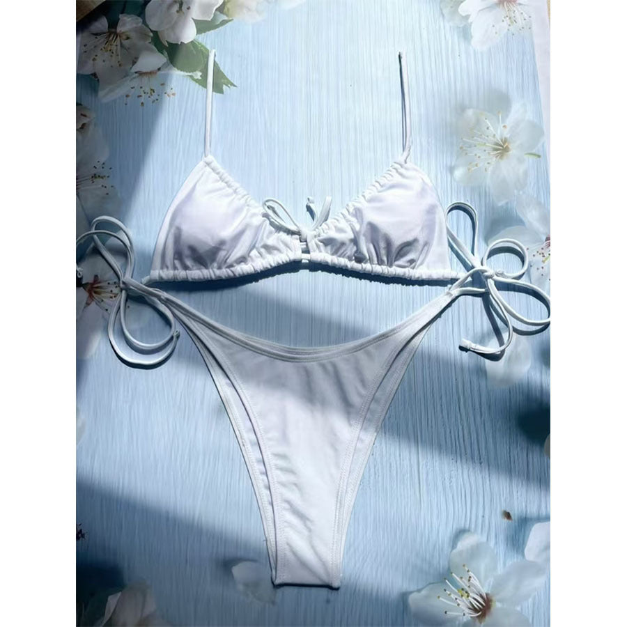 Dame Tie-Front Leopardmønster Bikini-Sæt Stilla