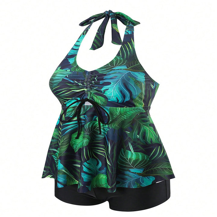 Dame Tankini-sæt med blomstret top og komfortable shorts Skovae