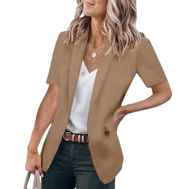 Dame blazer med kort ærme og elegant snit Skovae
