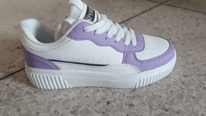 Dame nan Plateau-Sneaker med særlig tykk sål og polstret komfortfodbed Skovae