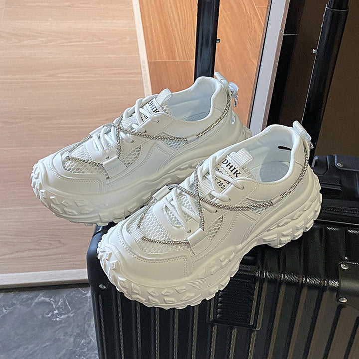 Dame Sporty Trekking-Sneakers med åndbart netstruktur og robust sål Stilla