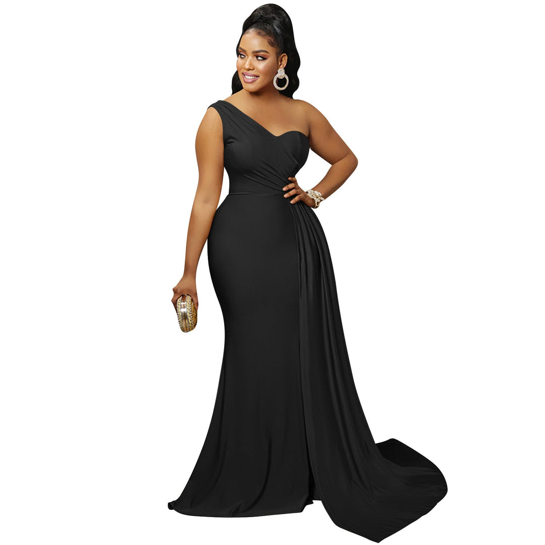 Stilla | Farve Party Tight One Shoulder Sleeve Dress Maxi Dress Kvinder