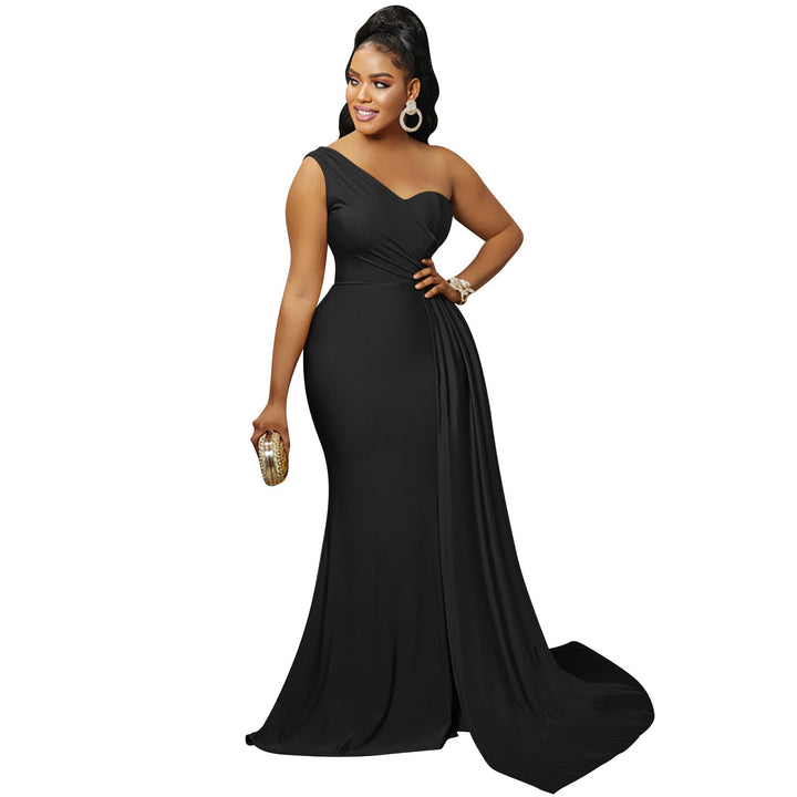 Stilla | Farve Party Tight One Shoulder Sleeve Dress Maxi Dress Kvinder