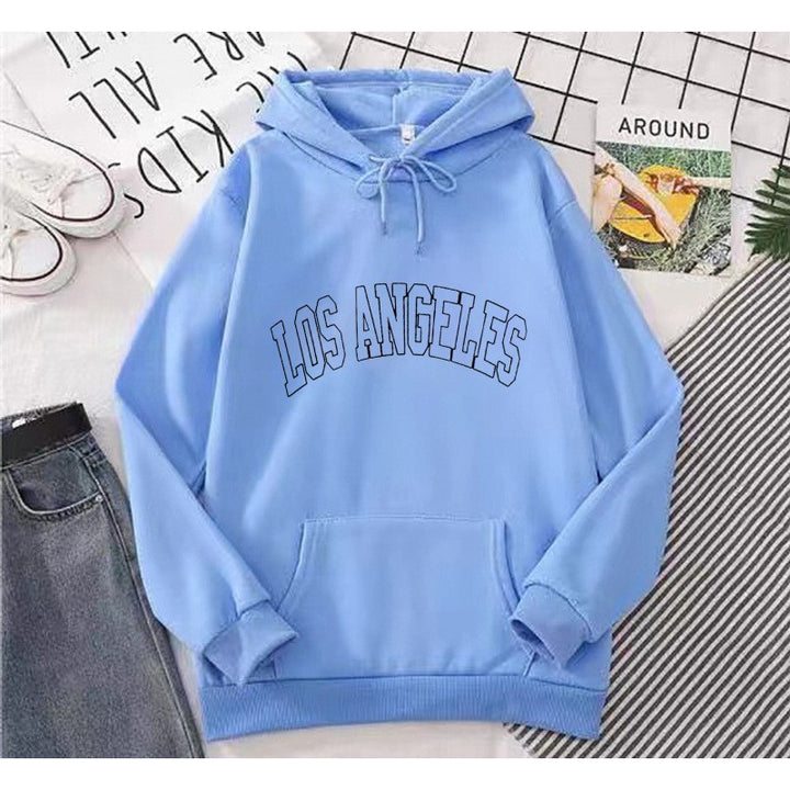 Kvinders hoodie med kreativ Los Angeles skrift Skovae