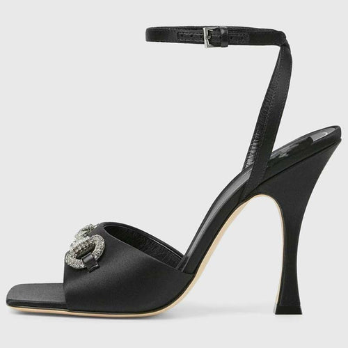 Dame elegante åbne High Heel sandaler med krystal spænde detail Stilla