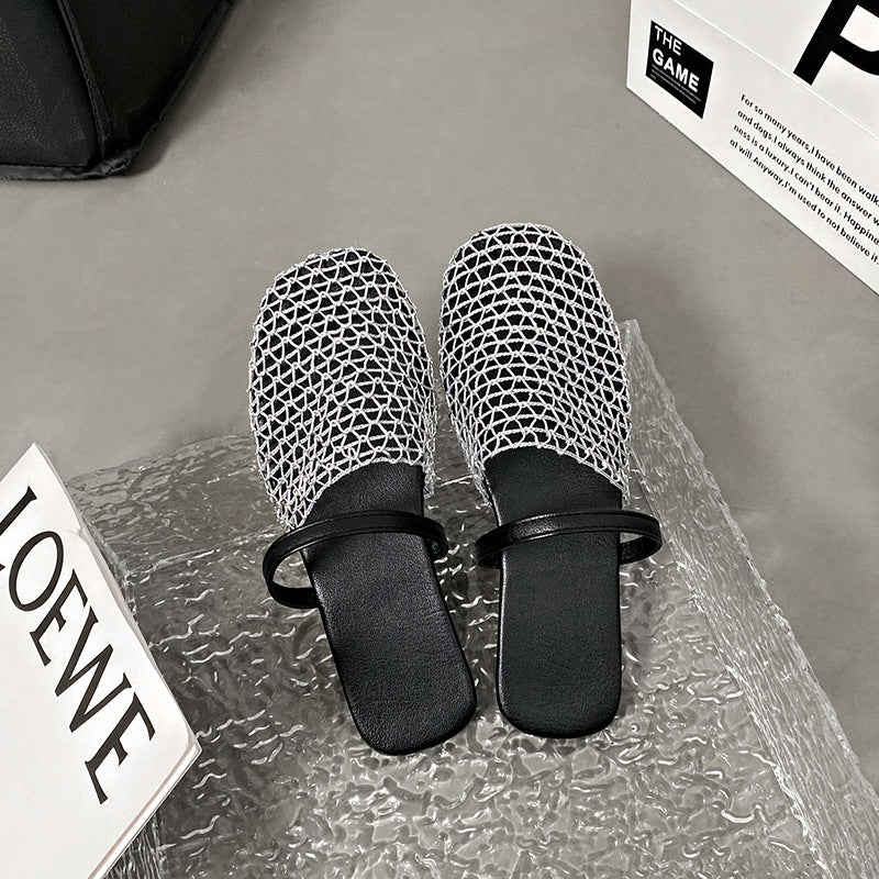 Dame Trendy Slippers med moderne netdesign og blødt fodbetræk Stilla