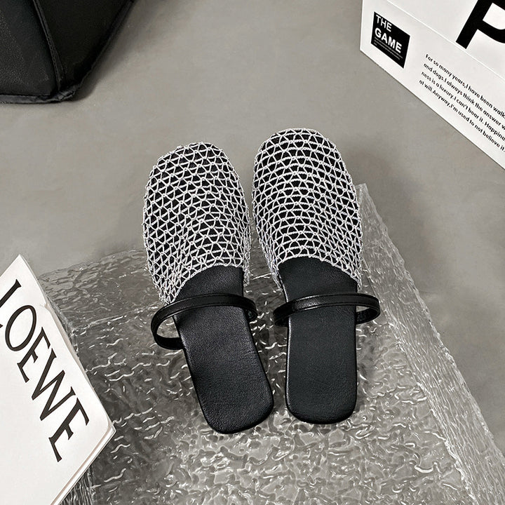 Dame Trendy Slippers med moderne netdesign og blødt fodbetræk Stilla