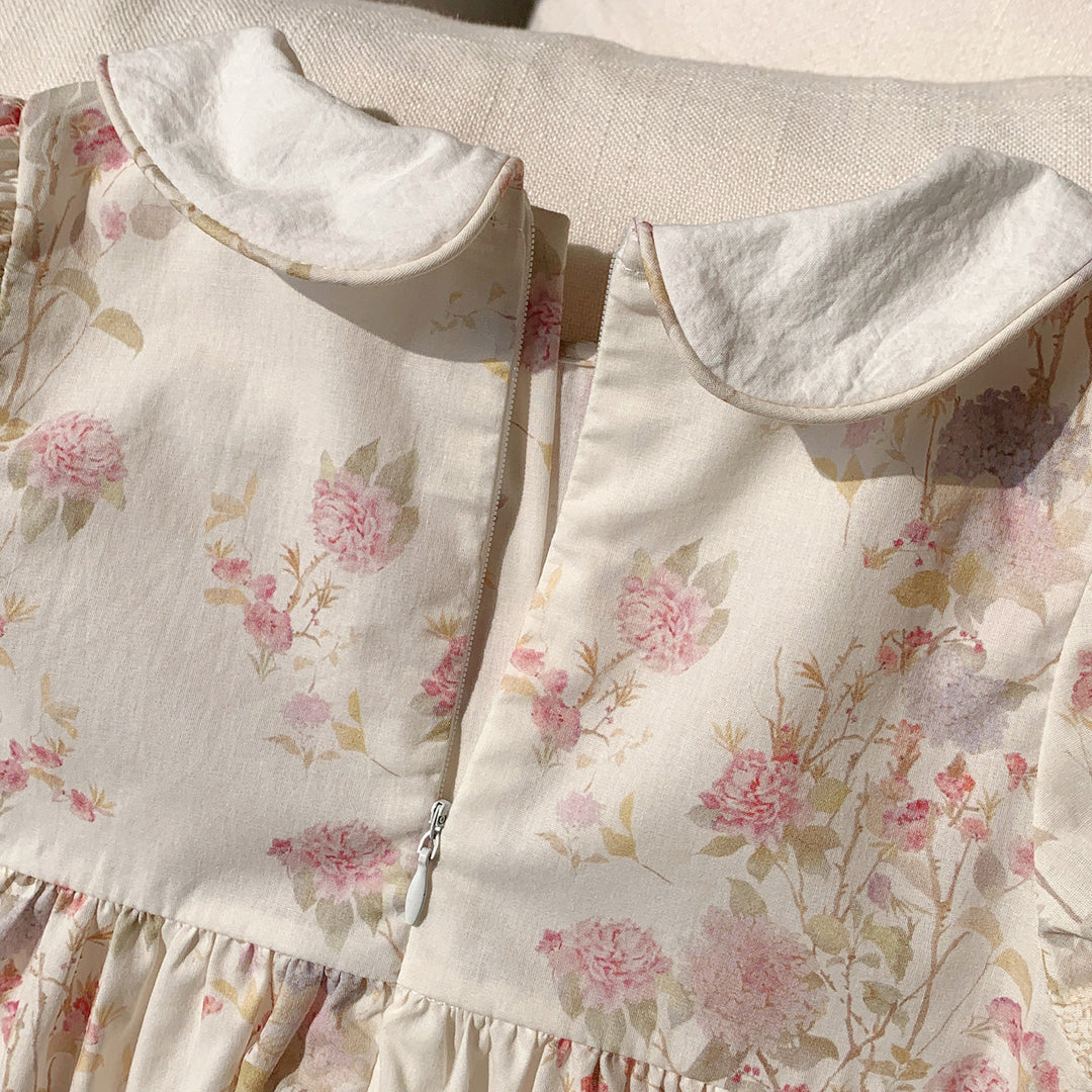 Pige Forår Blomster Smock Kjole Stilla