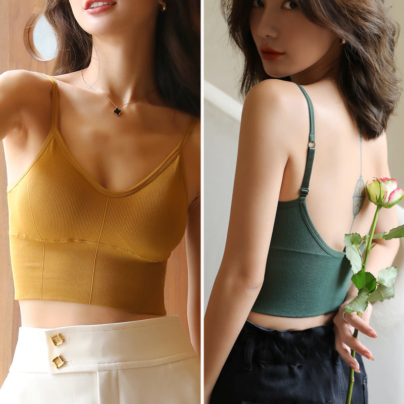 Dame Sports Crop-Top med justerbare stropper og åndbar ribstrukturen Stilla