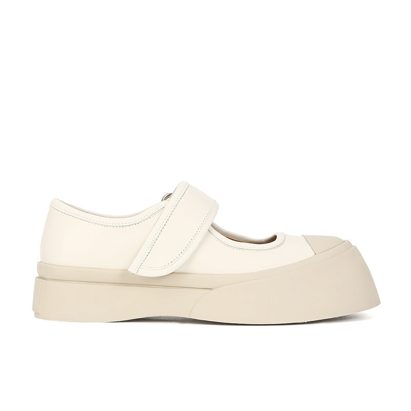 Dame Plateau-Sneaker med justerbar velcro og elegant læderoverflade Stilla