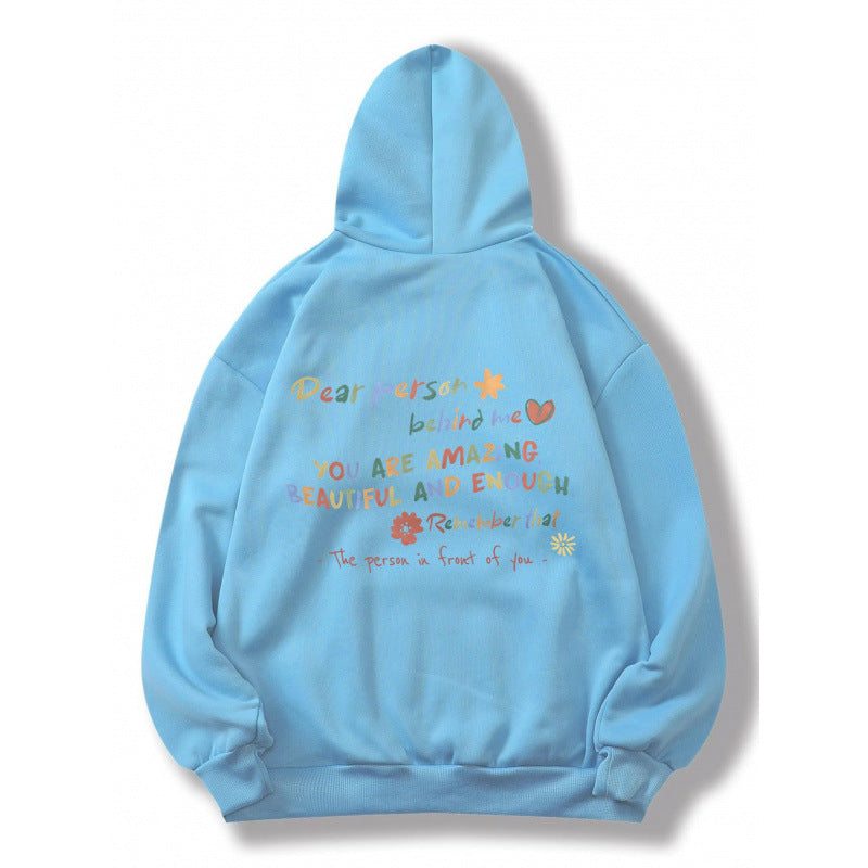 Kvinders hætte sweatshirt med motiverende print og komfortabel pasform Skovae