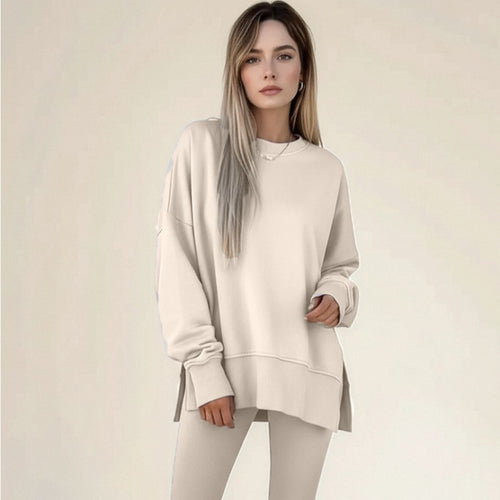 Damer hyggeligt sports sæt med løstsiddende sweatshirt og tætsiddende leggings Stilla