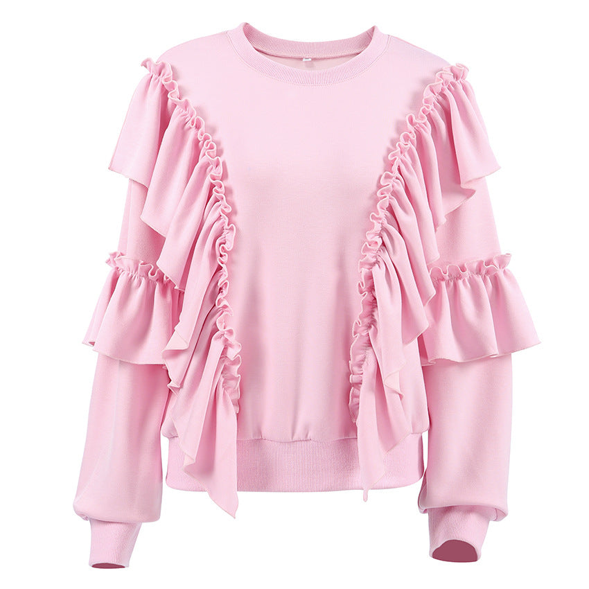Dame Sweatshirt med volanter og flæsedetaljer Stilla