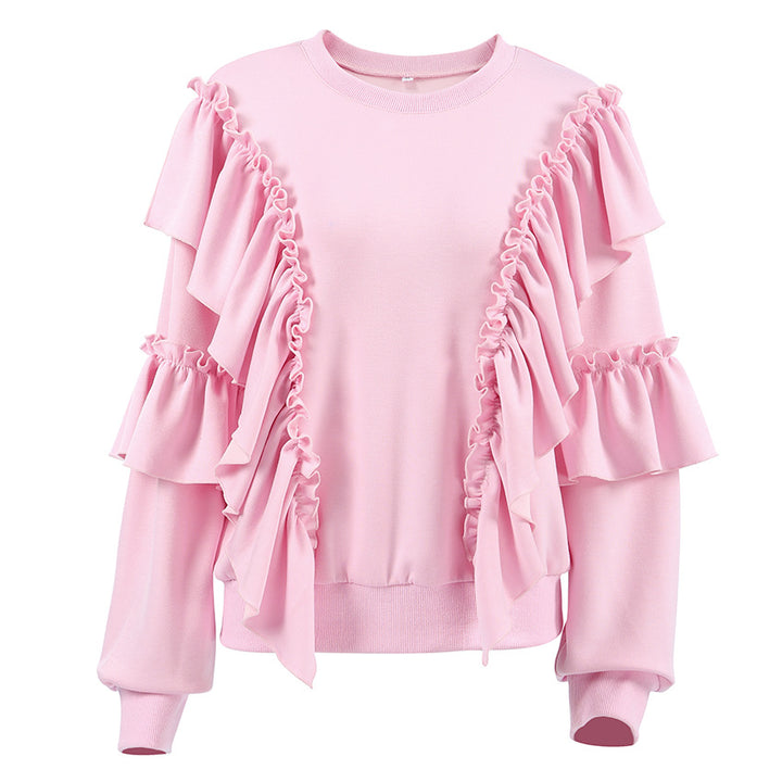 Dame Sweatshirt med volanter og flæsedetaljer Stilla