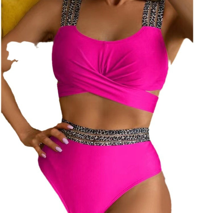 Dame bikini-sæt med moderne dyreprint og højt skåret talje Stilla
