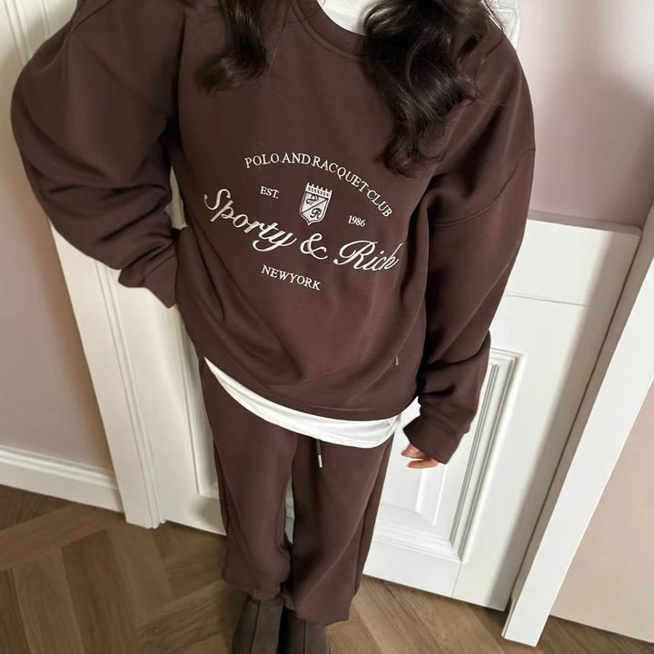 Kvindernes sporty sweatshirt med luksuriøst print og afslappet pasform Stilla