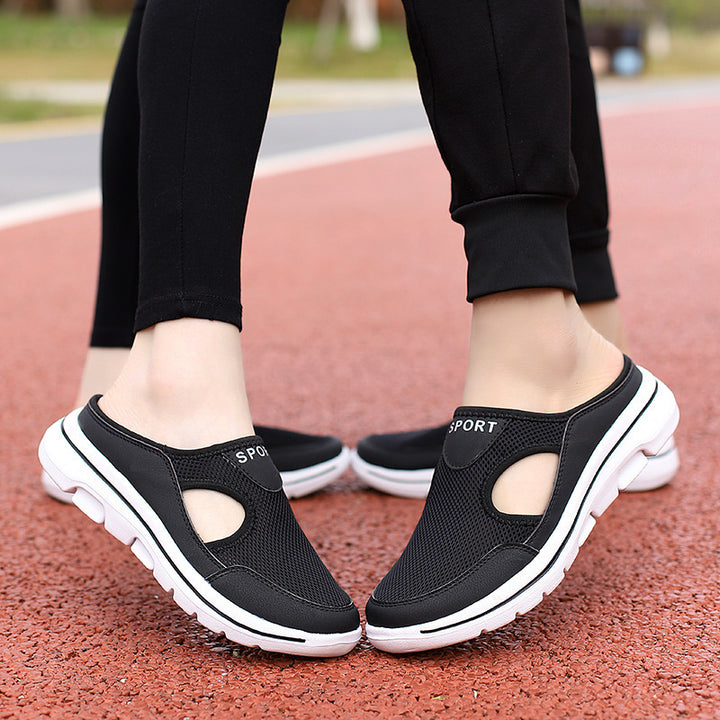 Dame nan åndbart netstof-slip-ons med ergonomisk komfortbund Skovae