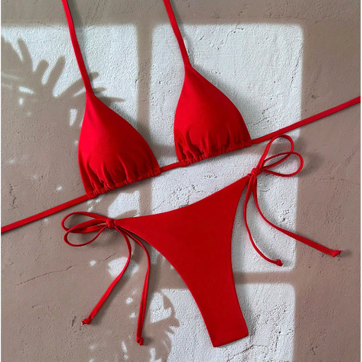 Dame Triangel-Bikini med justerbare stropper og smal trusse Skovae