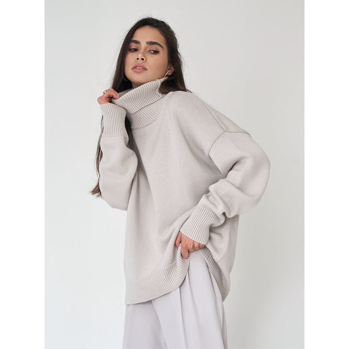 Dame Oversized Pullover med højstående krave Stilla