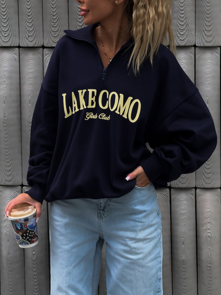 Kvinders afslappede zip sweatshirt i urban stil med logo print Stilla