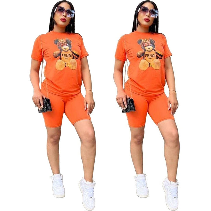 Dame Sporty Kortærmet Top og Cykelshorts Sæt Stilla