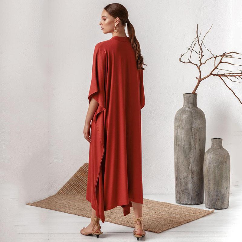 Dame Elegant skåret kaftan i blødt stof Stilla