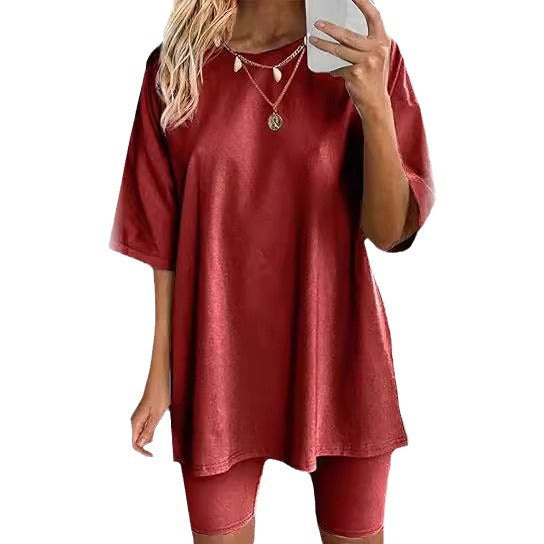 Dame Oversized T-Shirt og cykelshorts sæt Stilla