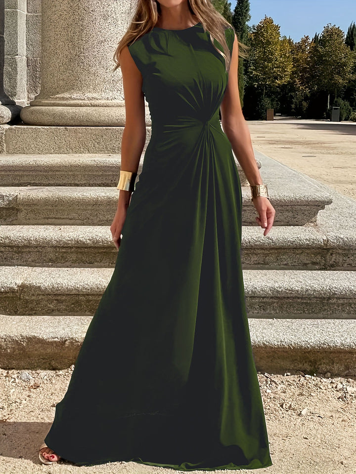 Dame maxikjole med elegant knude-detalje og flydende snit Skovae