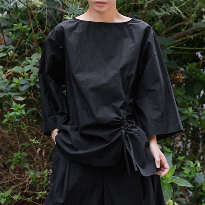 Dame afslappet bluse med rynker Stilla