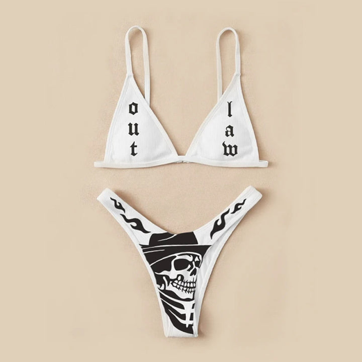 Dame Bandeau Bikini-sæt med iøjnefaldende grafiktryk Skovae